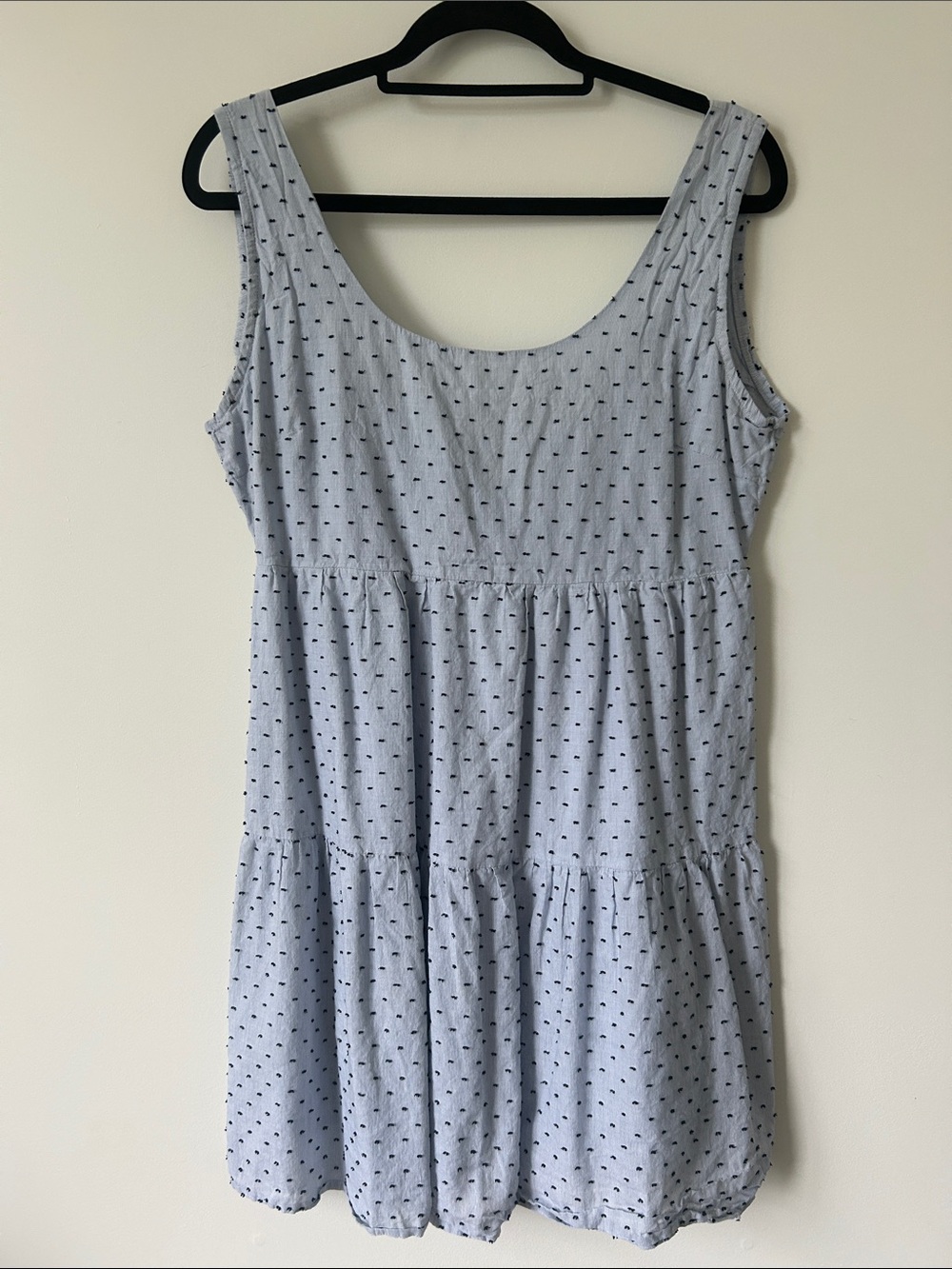 Sim & Sam Swiss Dot Knee Length Sleeveless Lined Cotton Dress With Tie Back
